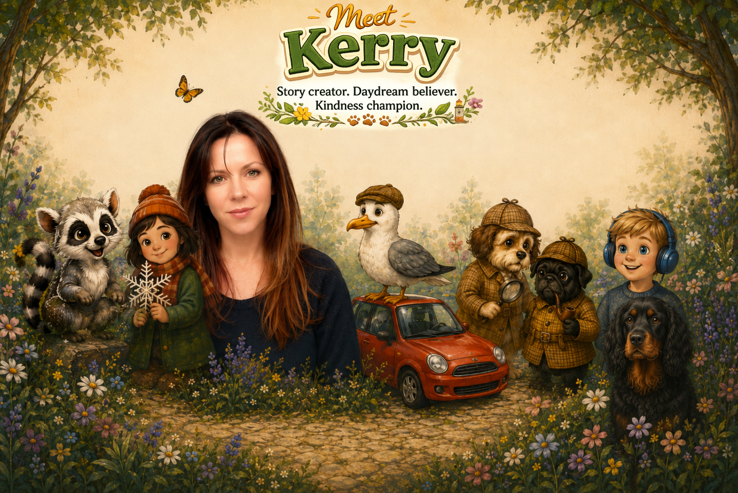 Meet Kerry — story creator, daydream believer, kindness champion, with the Kind Lemur characters